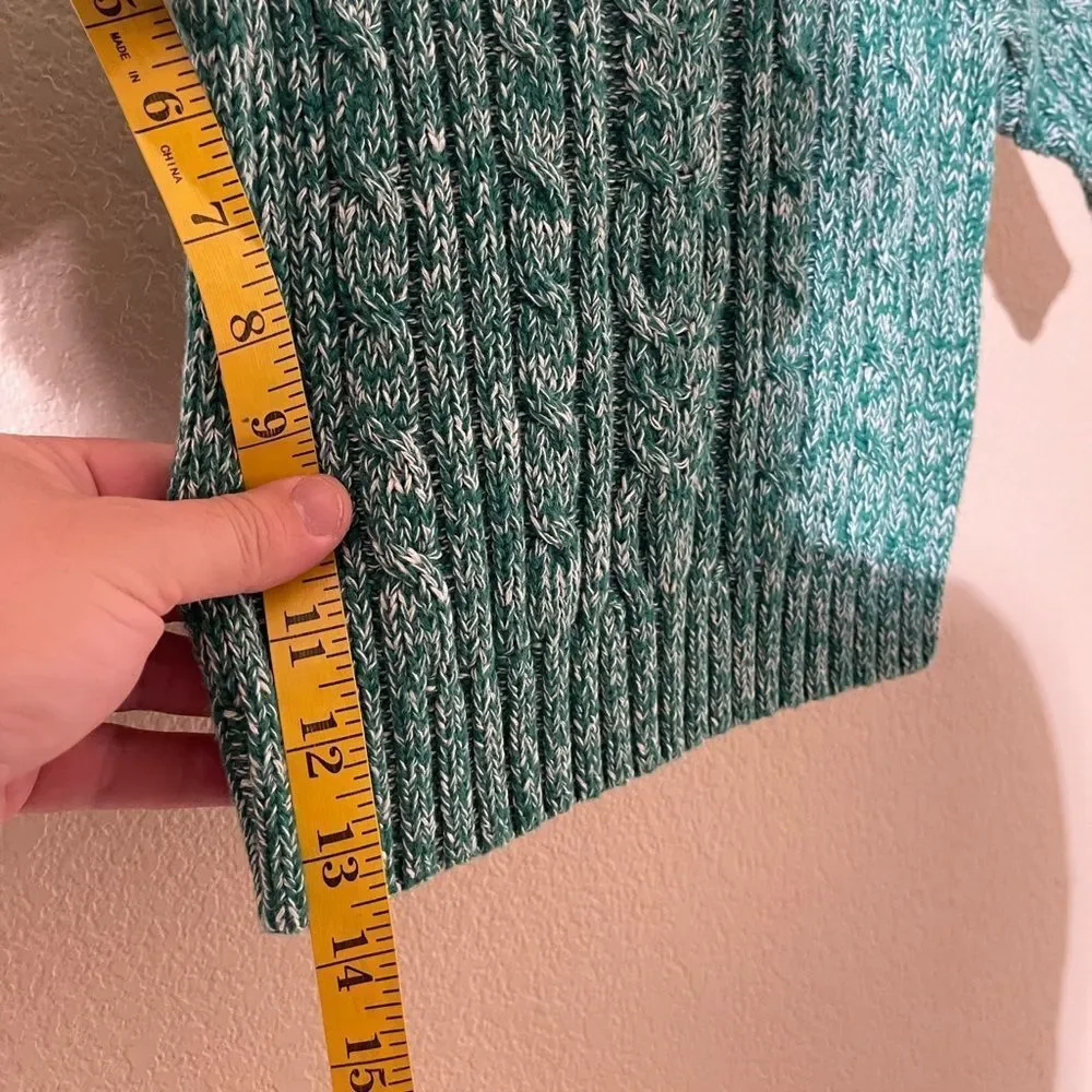 Janie and Jack Teal Cable Knit Sweater